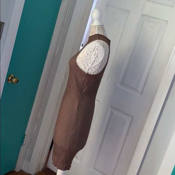 Papaya Mocha Bodycon Sleeveless Dress - Picture 4 of 7